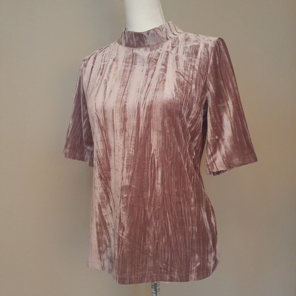 Pilcro Velveen Mock Neck Top